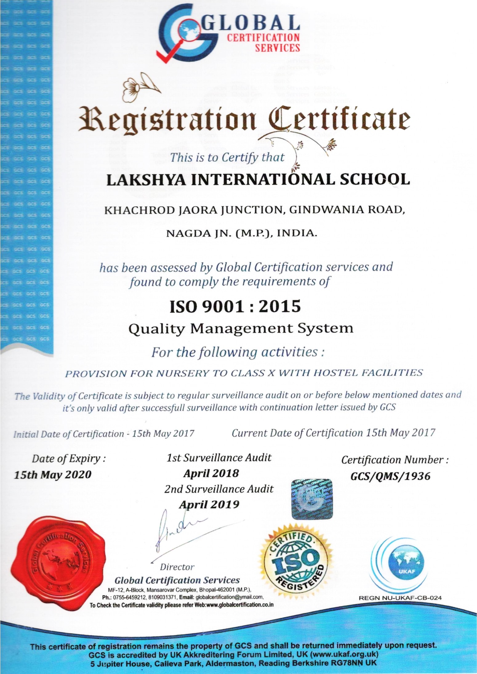 ISO 9001 : 2015 Certification